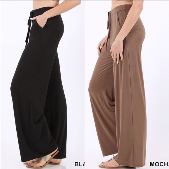 PLUS SIZE comfy lounge trousers pants BLACK - Picture 2 of 3